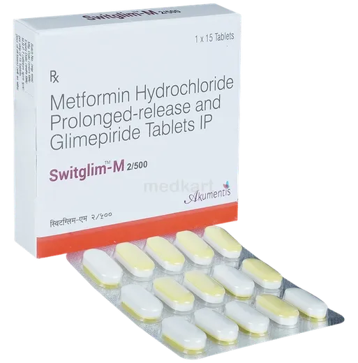 switglim m 2/500 tablet 15's